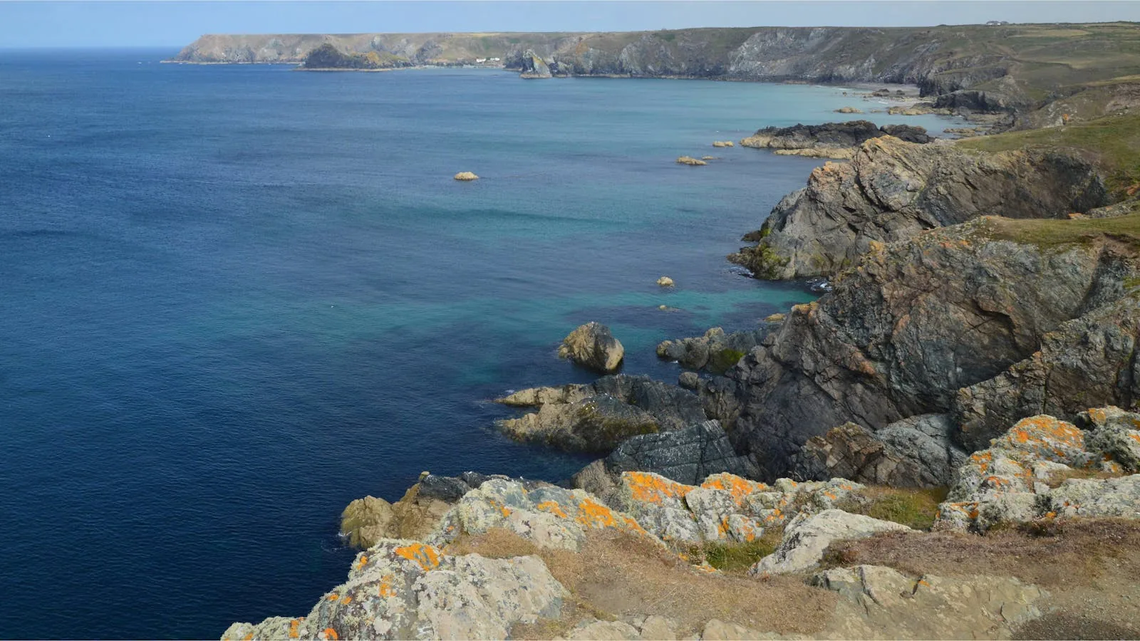 A rocky coastal shoreline with natural rock pools at low tide on the northeast England coast representing rockpool habitats along the Northumberland coast near Newcastle upon Tyne including Cresswell Beach and Embleton Bay